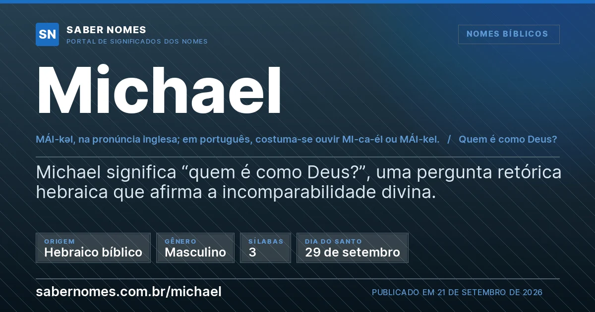 Imagem com o significado do nome Michael