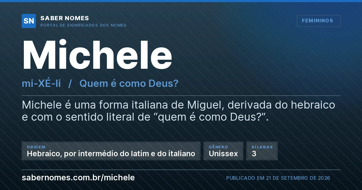 Imagem com o significado do nome Michele