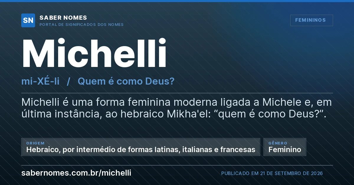 Imagem com o significado do nome Michelli