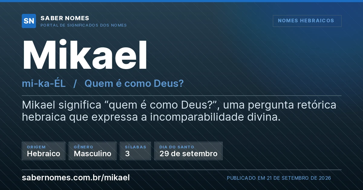 Imagem com o significado do nome Mikael
