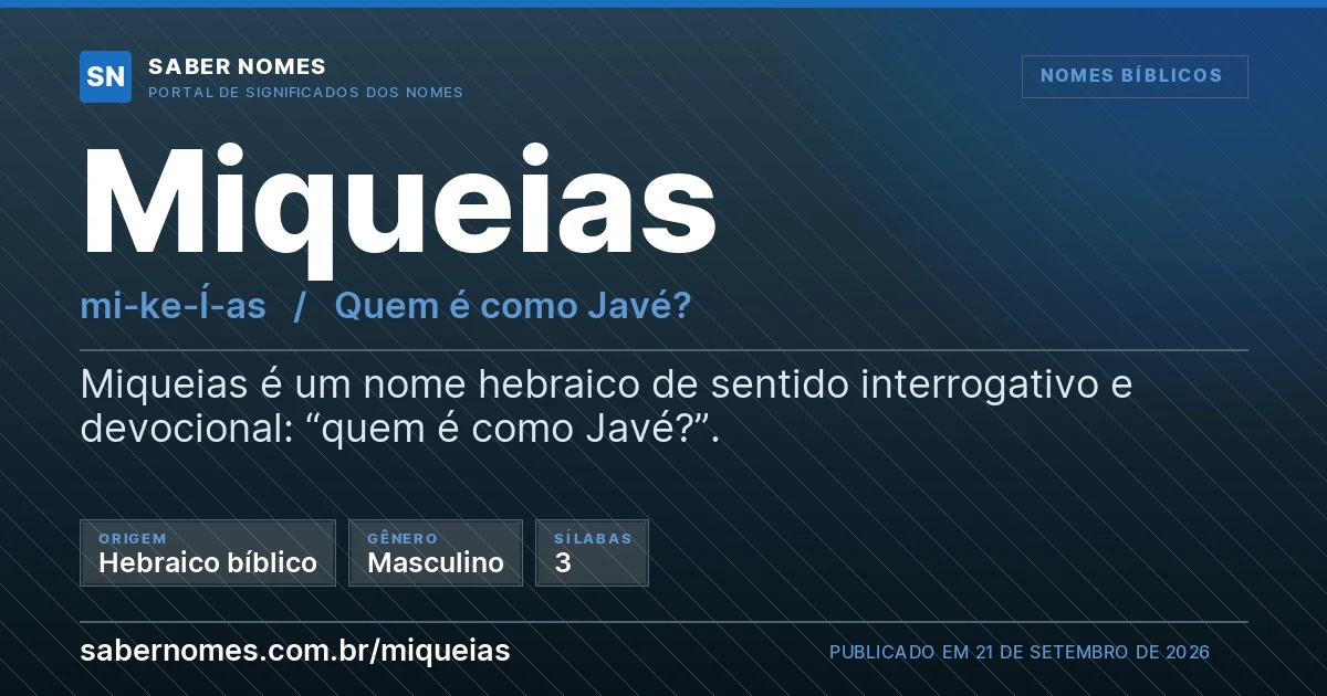 Imagem com o significado do nome Miqueias