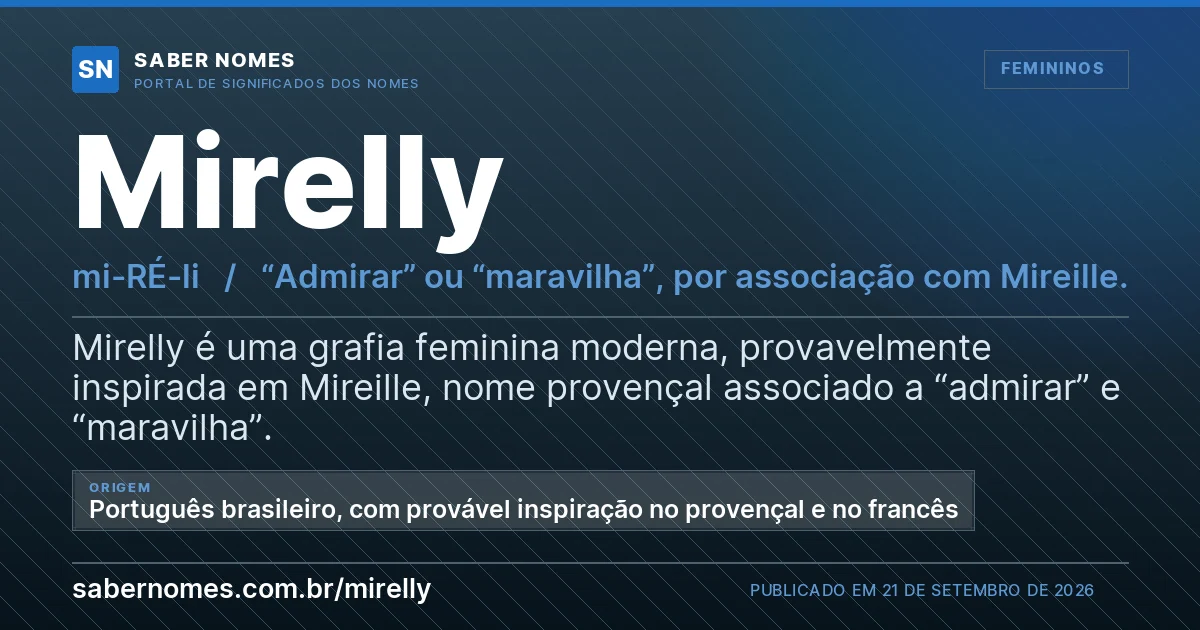 Imagem com o significado do nome Mirelly