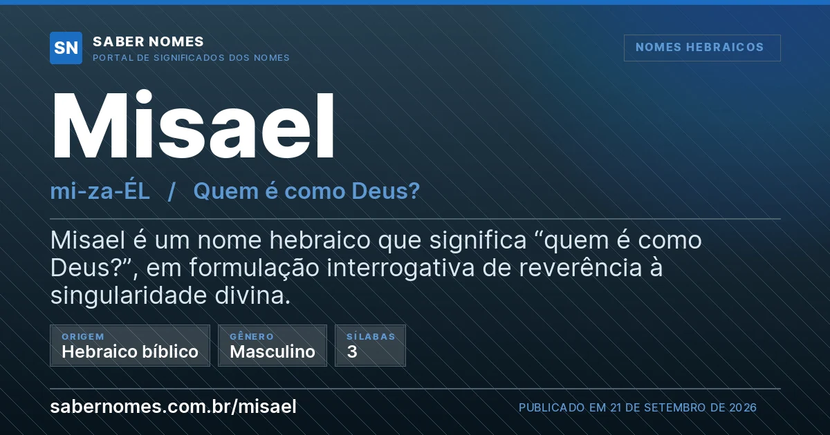Imagem com o significado do nome Misael