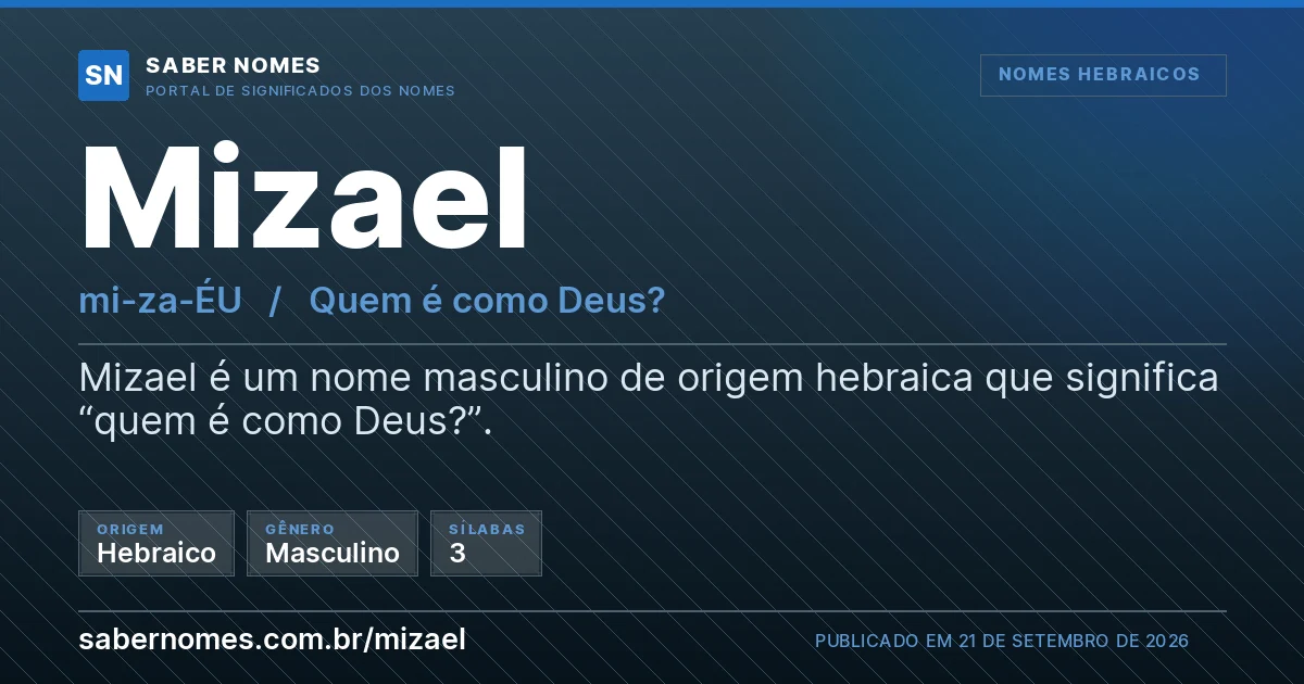 Imagem com o significado do nome Mizael