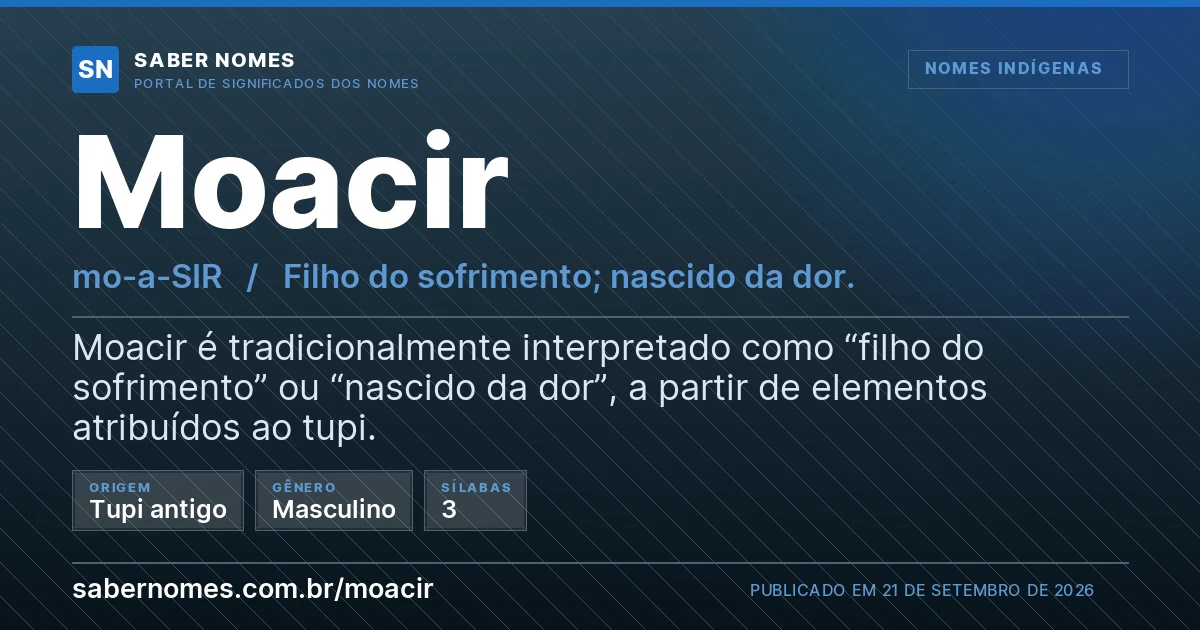 Imagem com o significado do nome Moacir