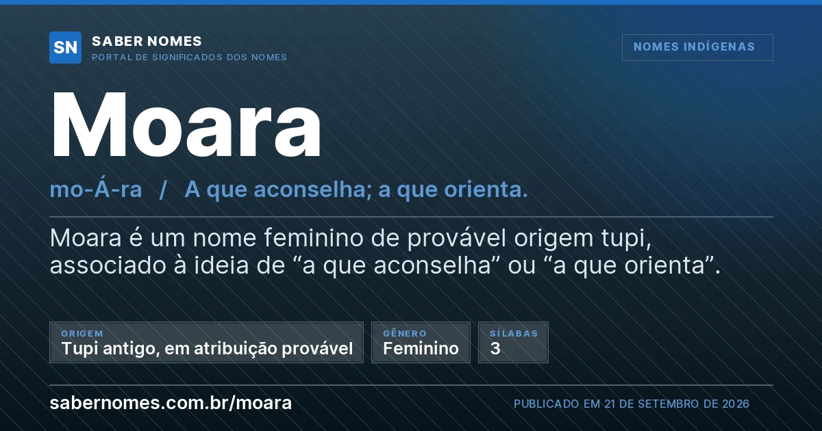 Imagem com o significado do nome Moara