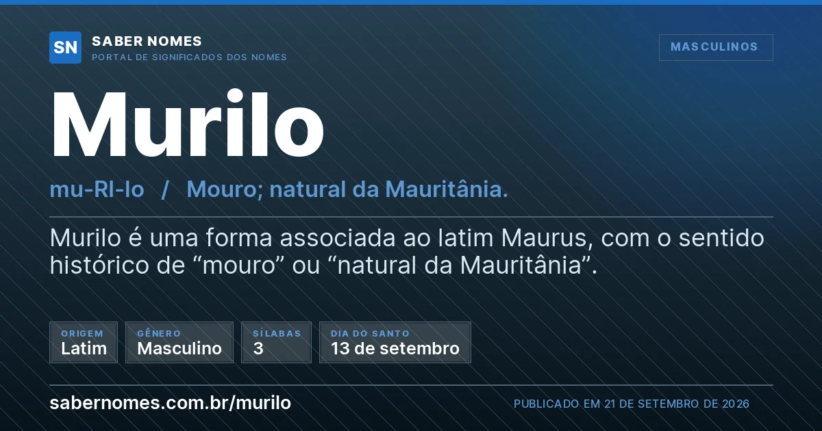 Imagem com o significado do nome Murilo