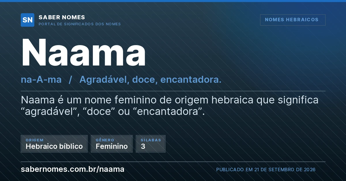 Imagem com o significado do nome Naama