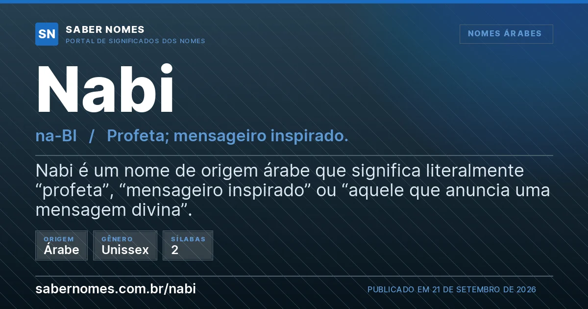 Imagem com o significado do nome Nabi