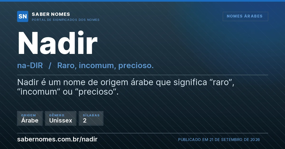 Imagem com o significado do nome Nadir