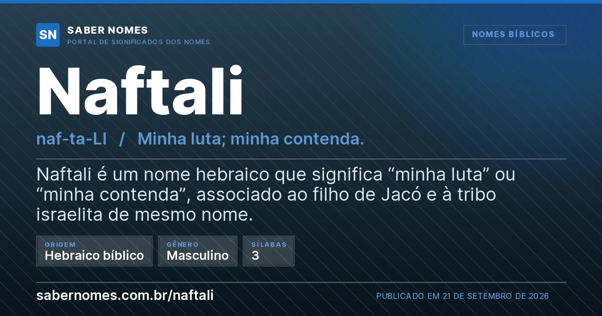 Imagem com o significado do nome Naftali