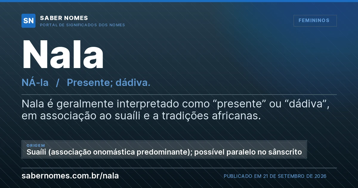 Imagem com o significado do nome Nala