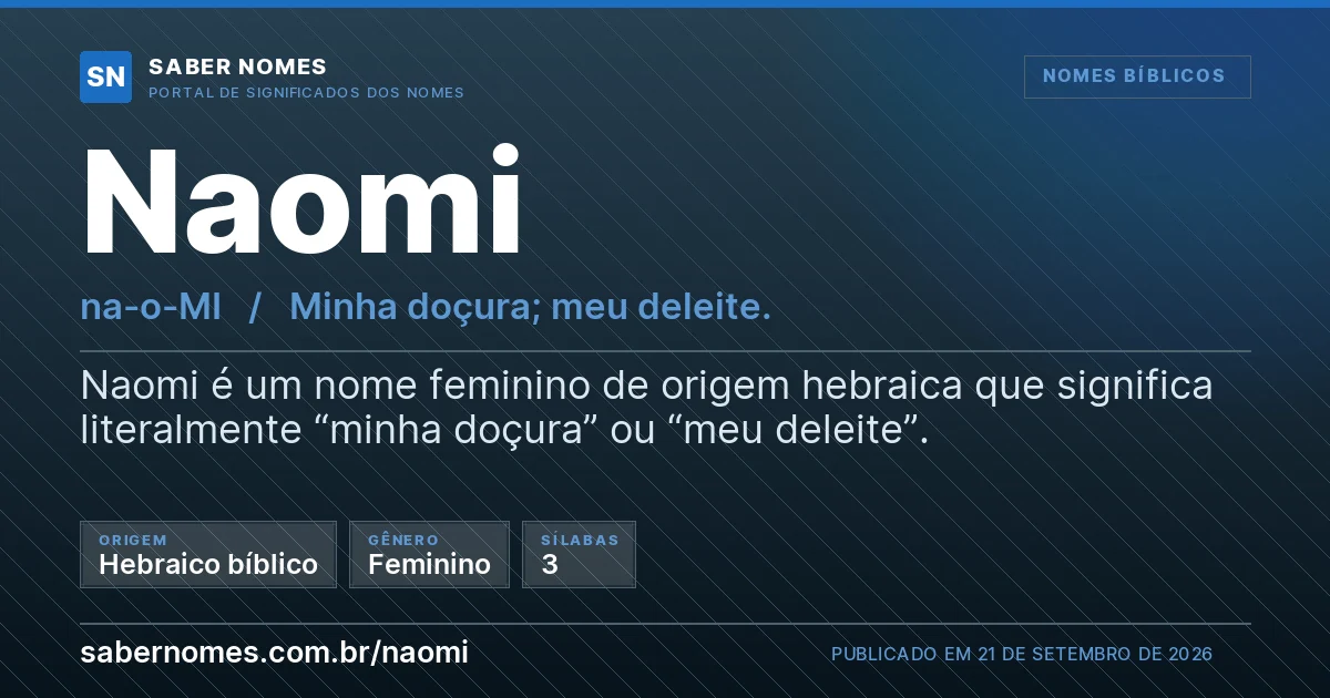 Imagem com o significado do nome Naomi