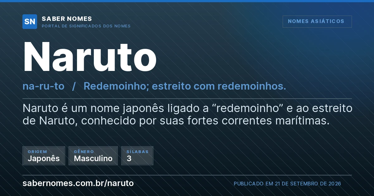 Imagem com o significado do nome Naruto