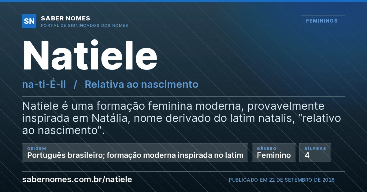 Imagem com o significado do nome Natiele