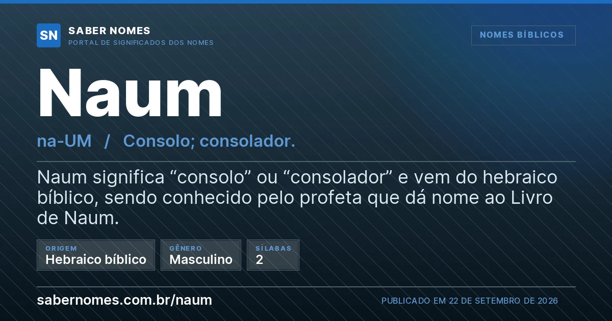 Imagem com o significado do nome Naum
