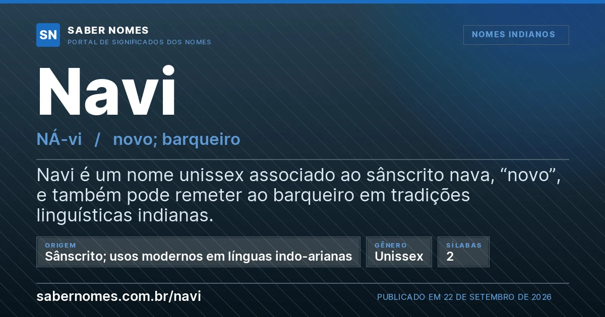 Imagem com o significado do nome Navi