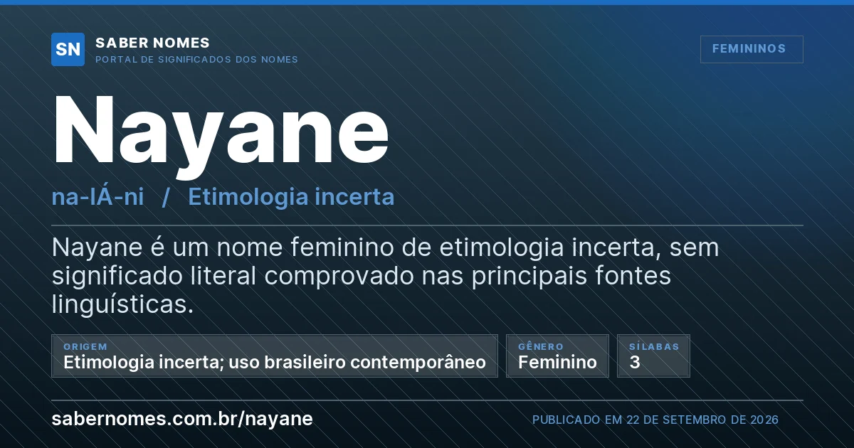 Imagem com o significado do nome Nayane
