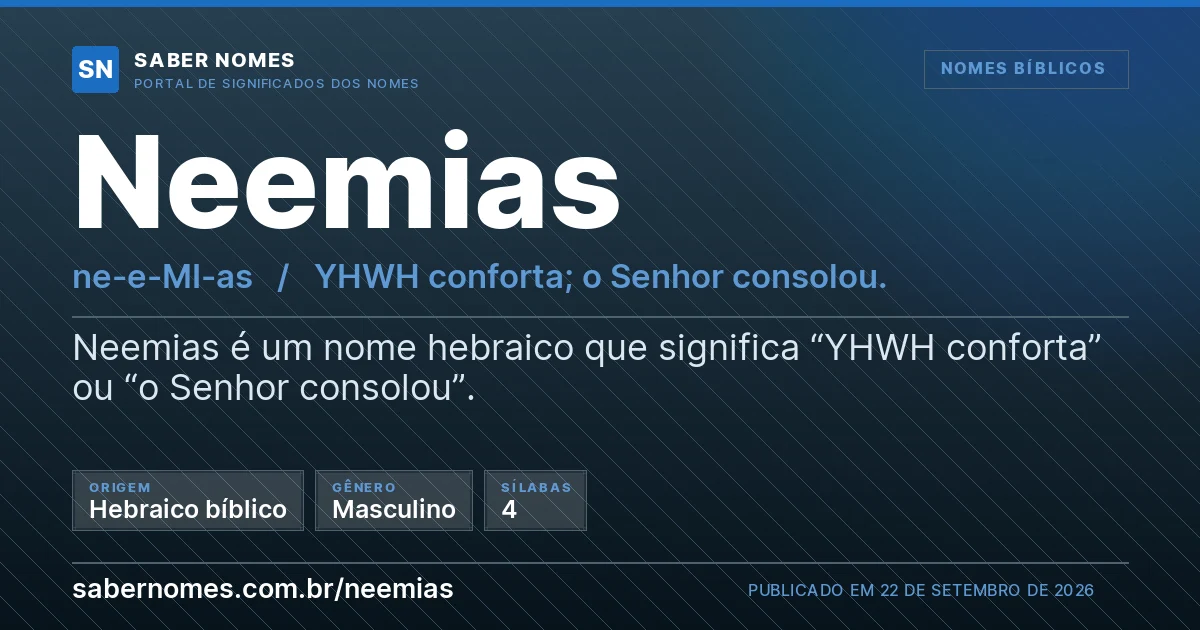 Imagem com o significado do nome Neemias