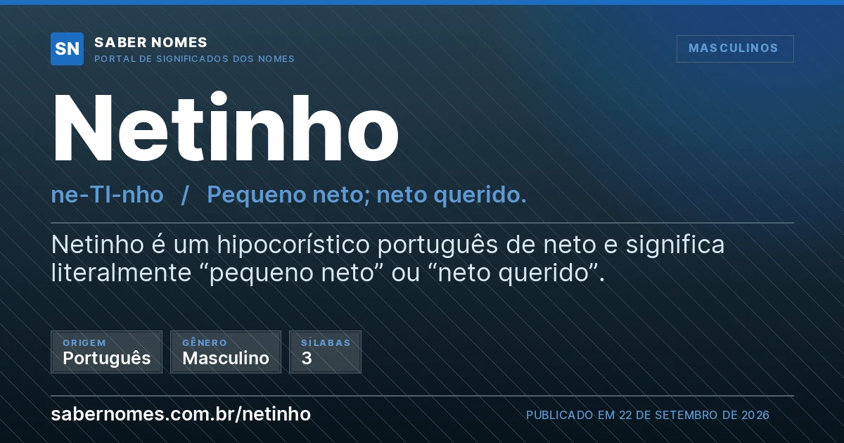 Imagem com o significado do nome Netinho