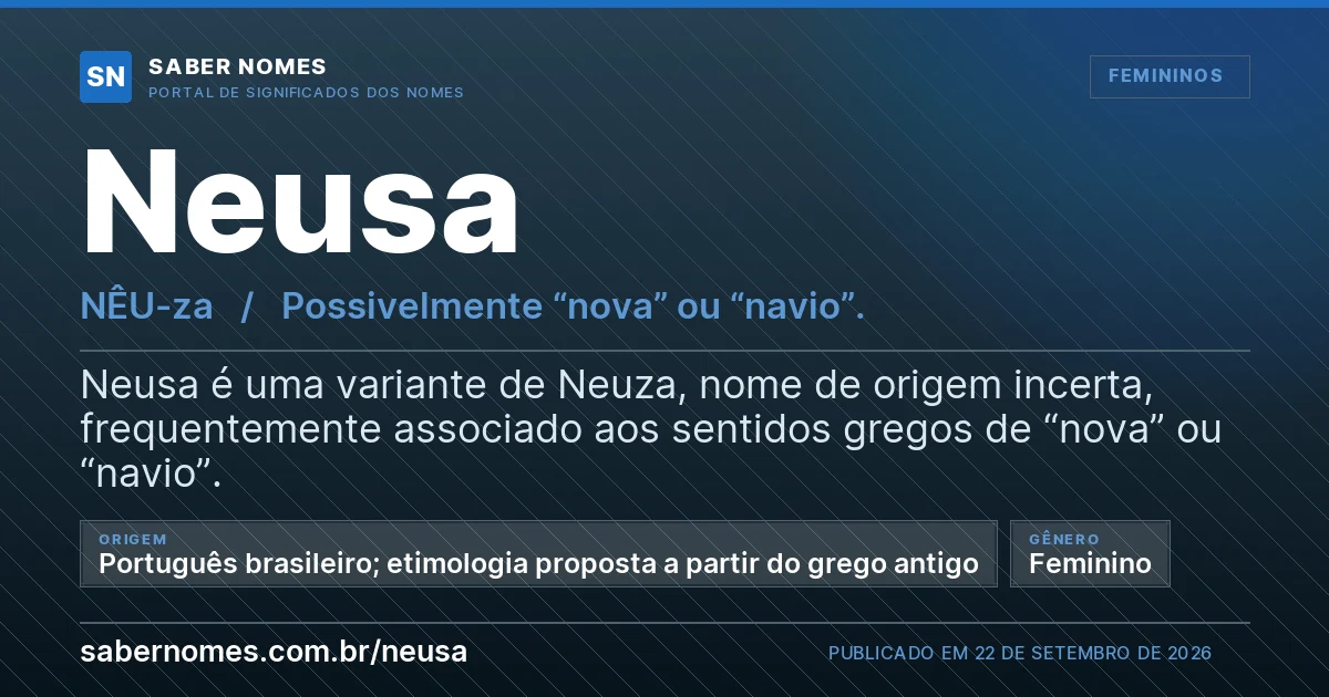 Imagem com o significado do nome Neusa