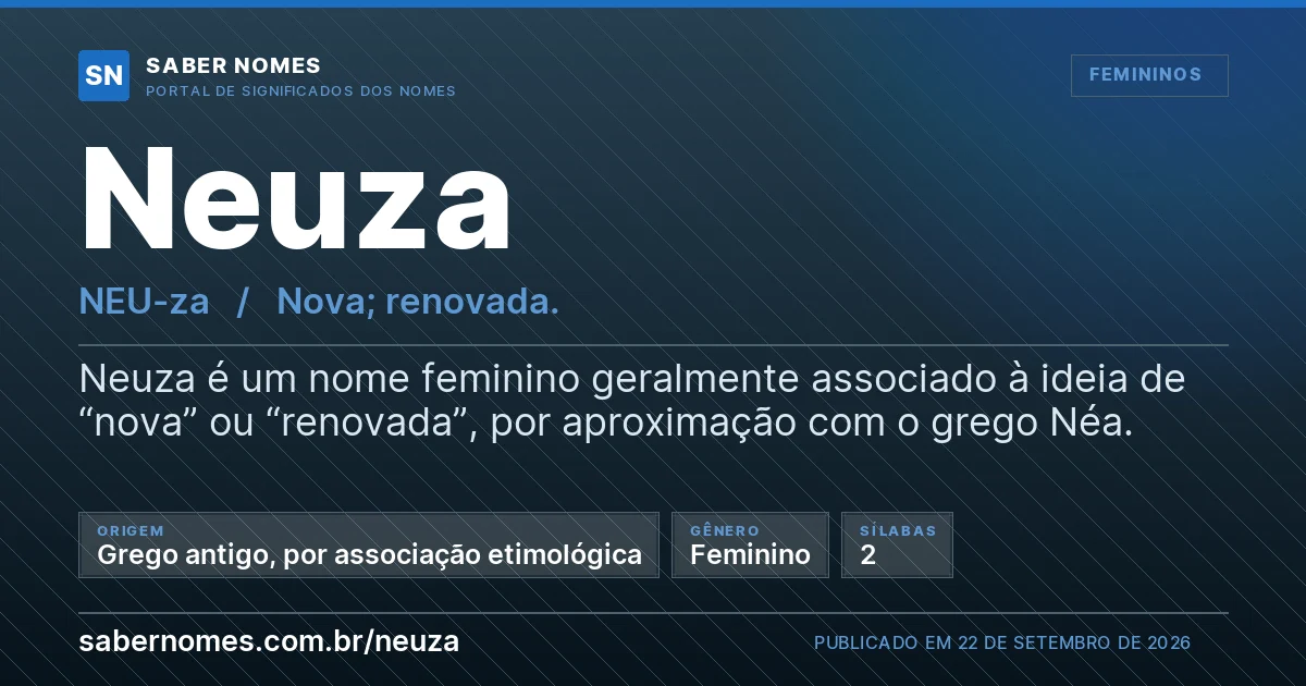 Imagem com o significado do nome Neuza