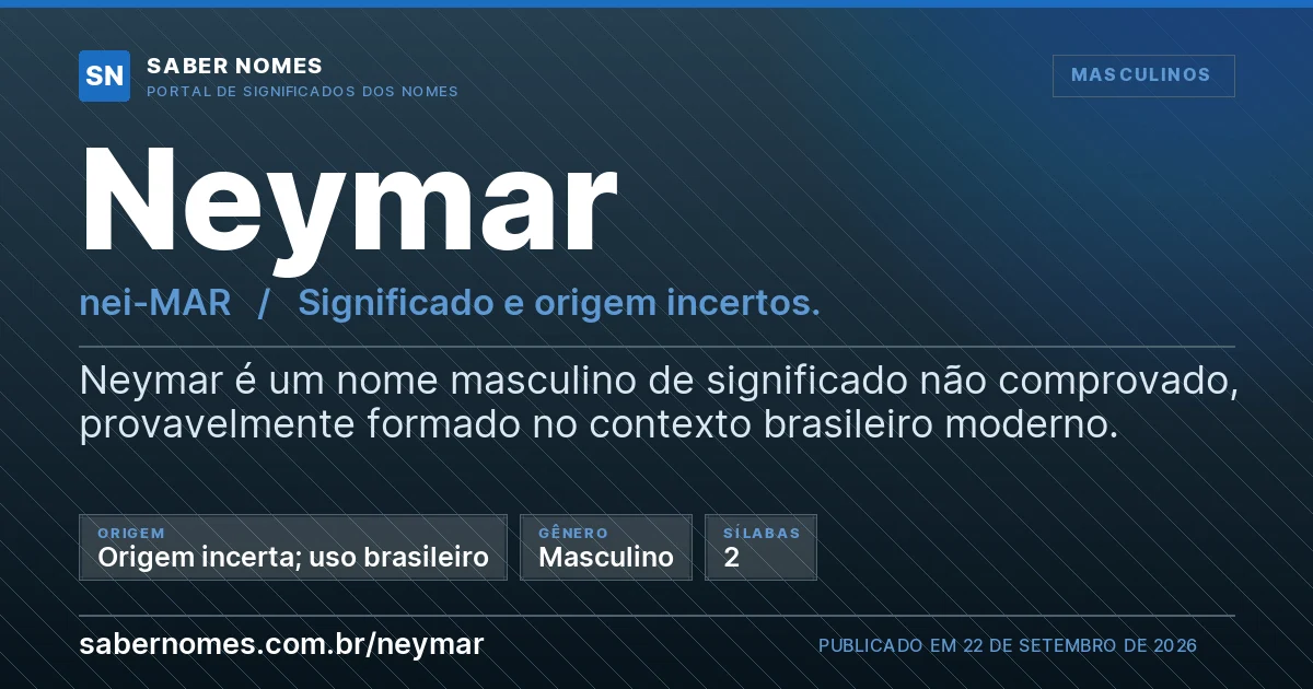 Imagem com o significado do nome Neymar