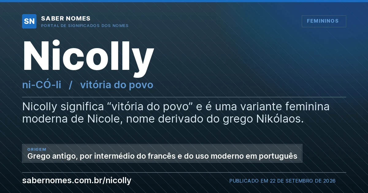 Imagem com o significado do nome Nicolly