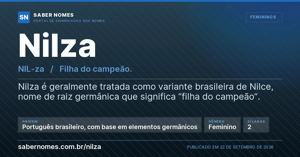 Imagem com o significado do nome Nilza