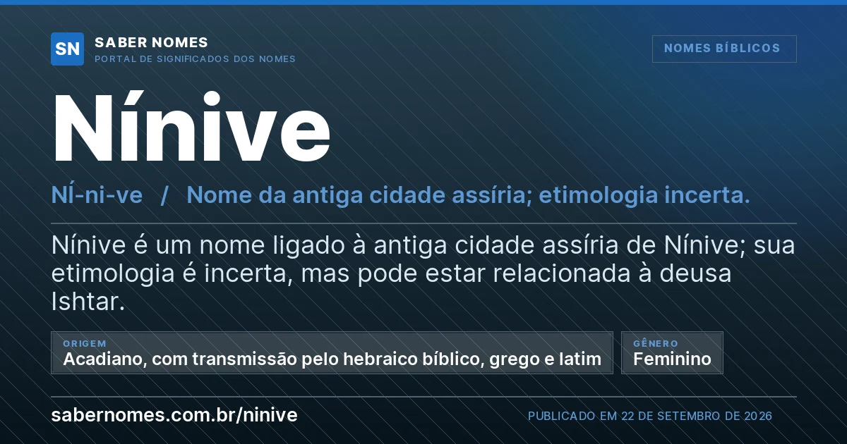 Imagem com o significado do nome Nínive