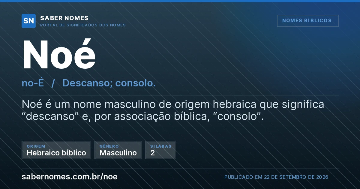 Imagem com o significado do nome Noé
