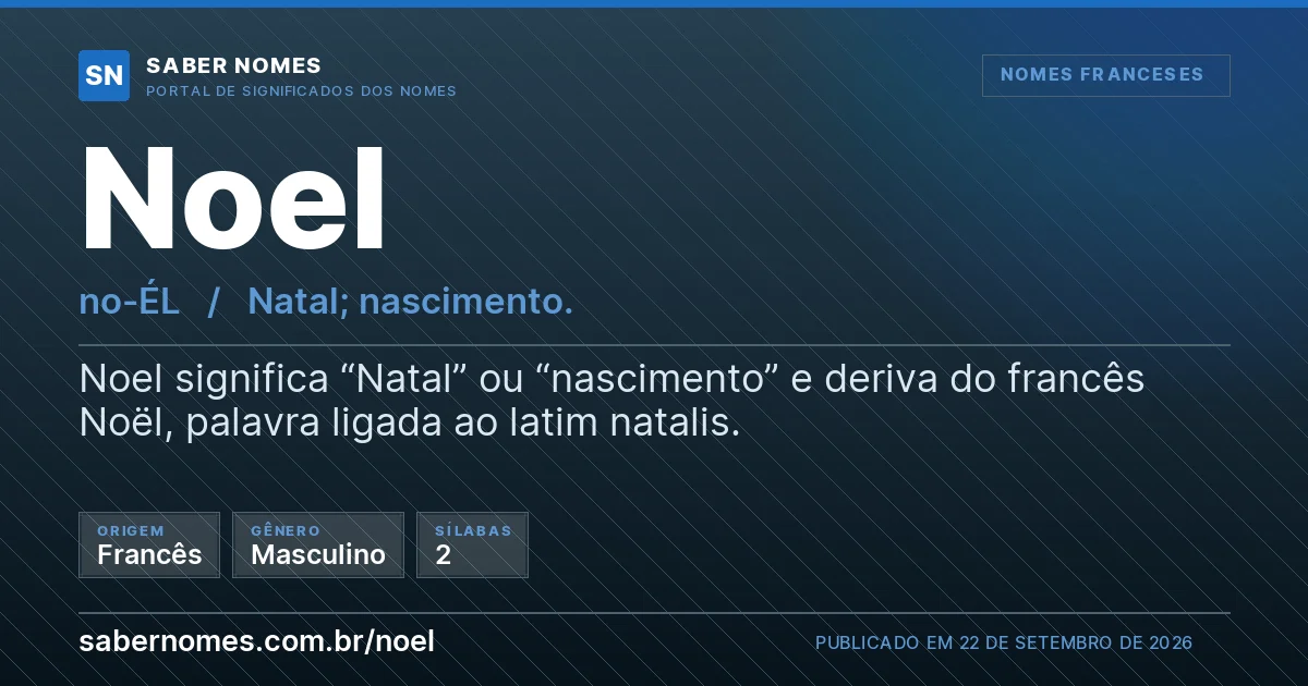 Imagem com o significado do nome Noel