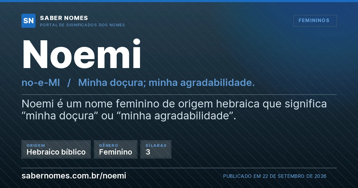 Imagem com o significado do nome Noemi