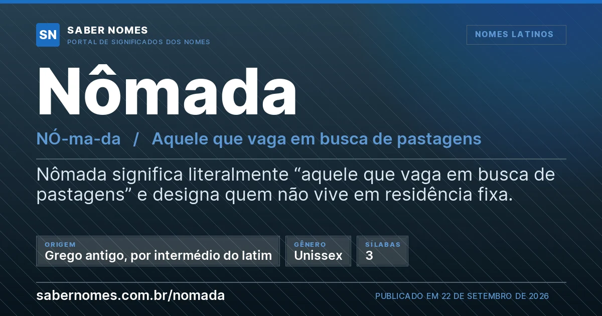 Imagem com o significado do nome Nômada