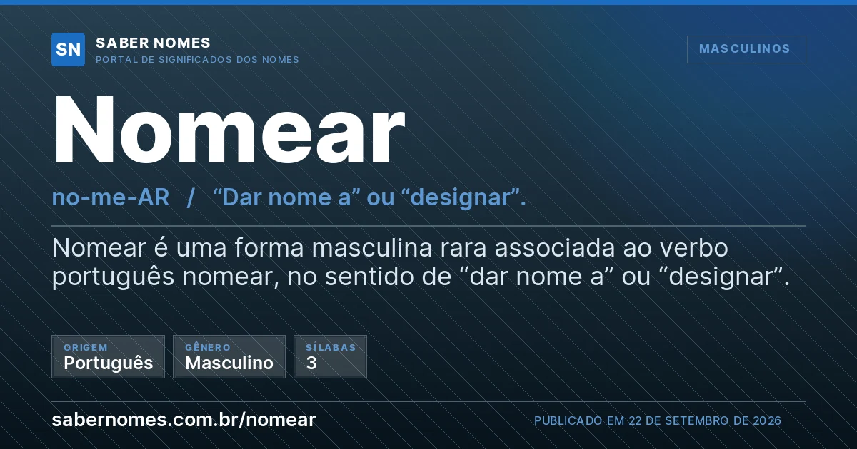 Imagem com o significado do nome Nomear