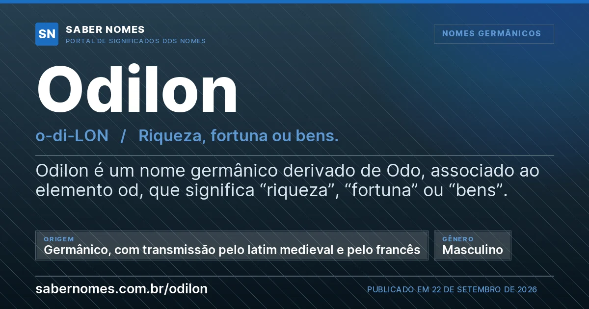 Imagem com o significado do nome Odilon