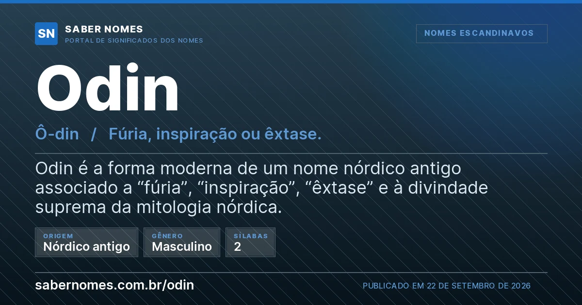 Imagem com o significado do nome Odin