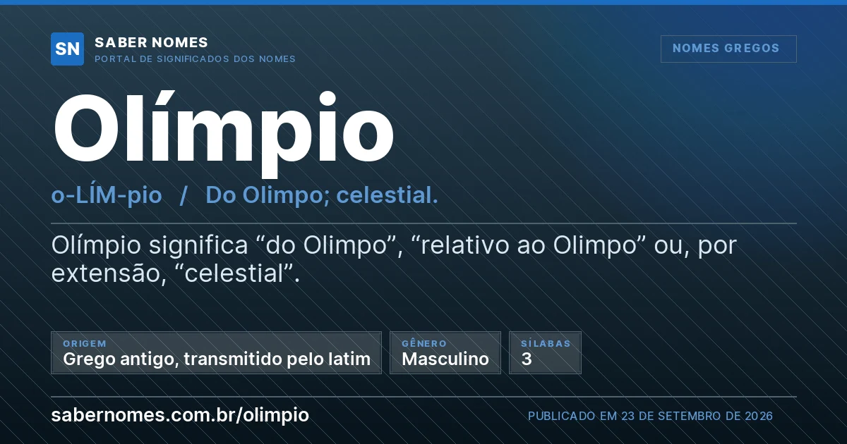 Imagem com o significado do nome Olímpio
