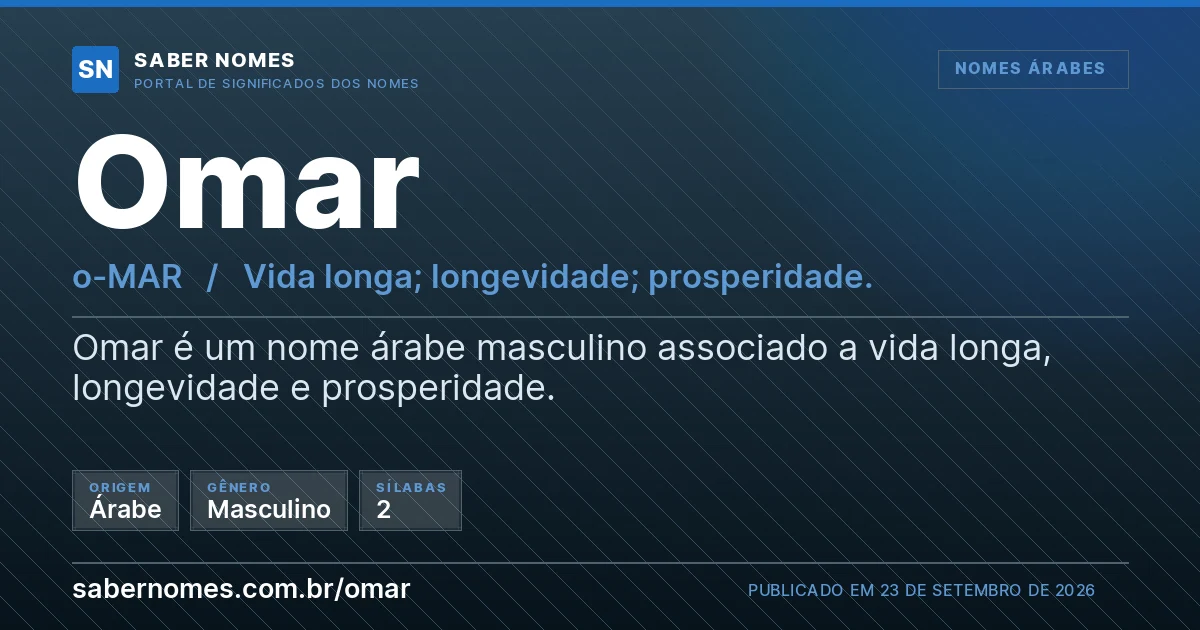 Imagem com o significado do nome Omar