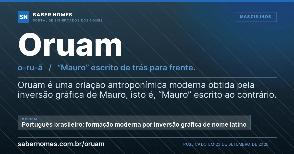 Imagem com o significado do nome Oruam