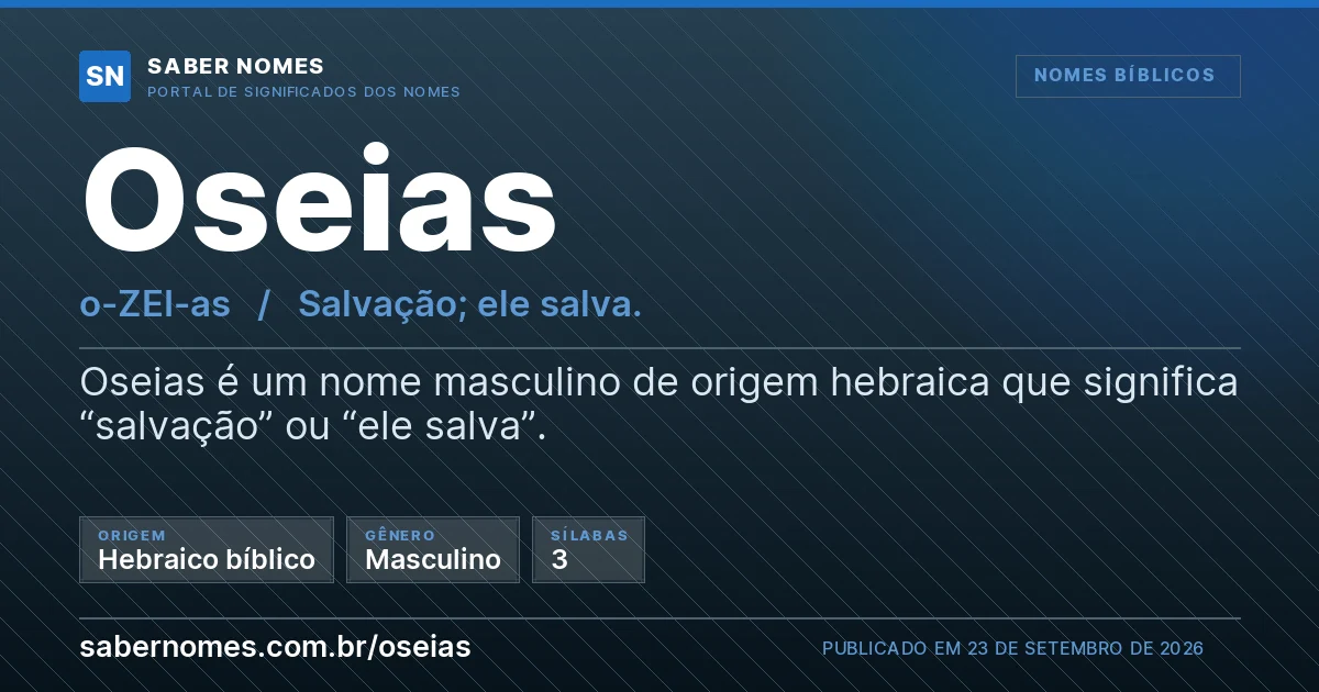 Imagem com o significado do nome Oseias