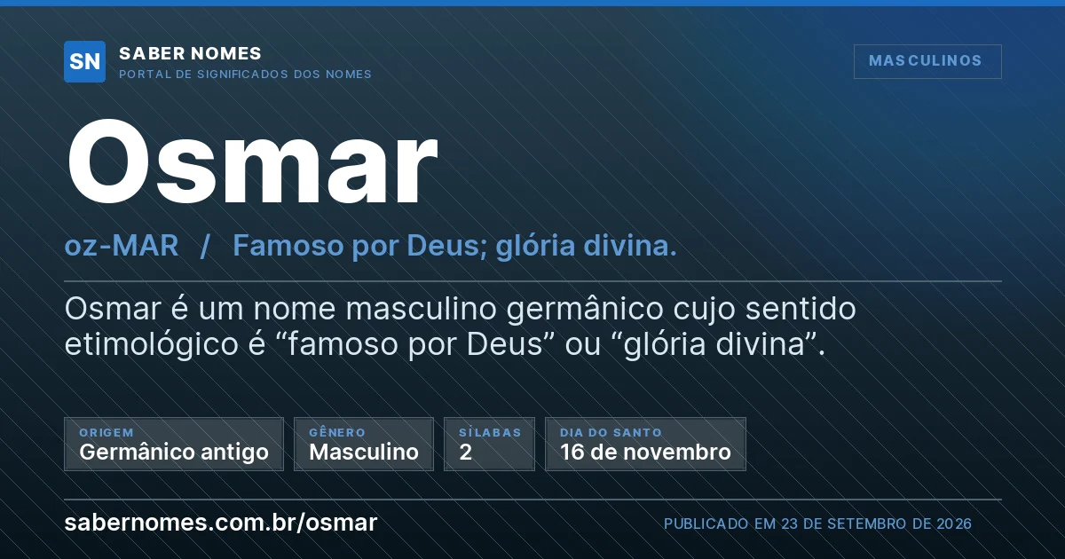 Imagem com o significado do nome Osmar