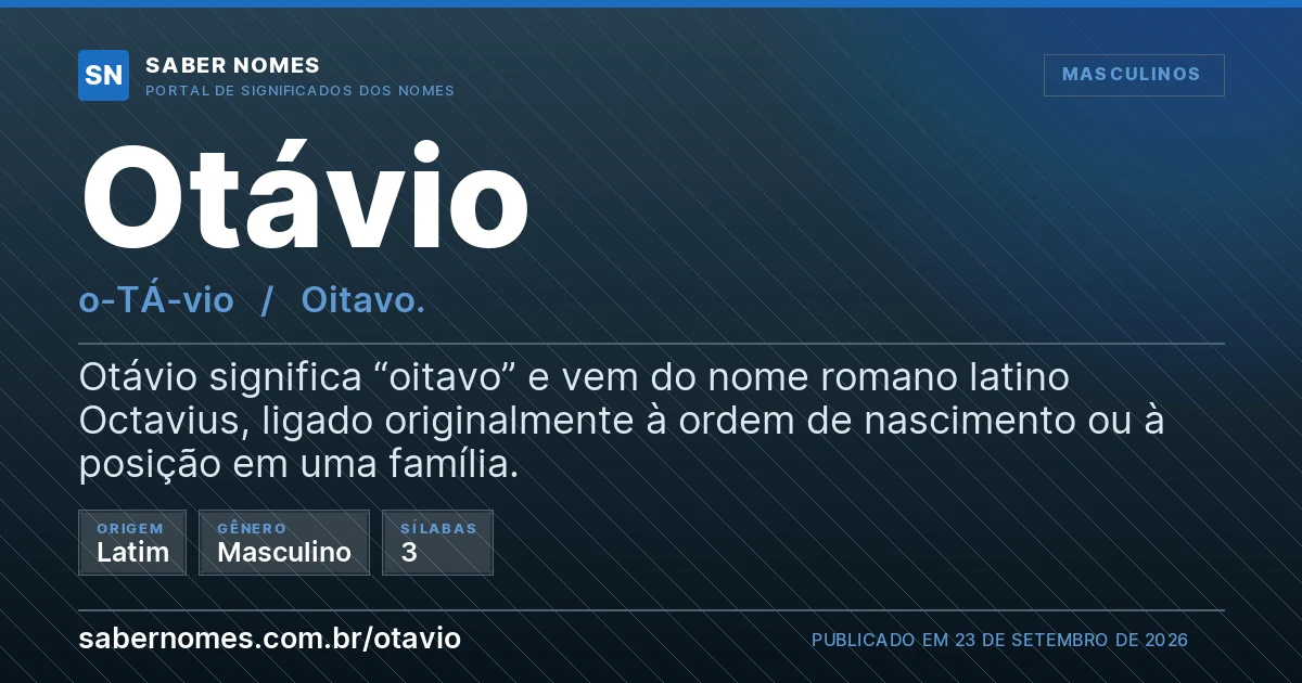 Imagem com o significado do nome Otávio