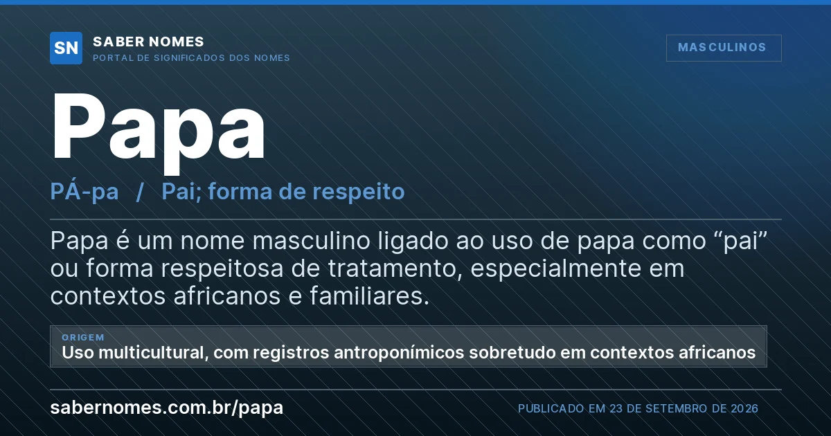 Imagem com o significado do nome Papa