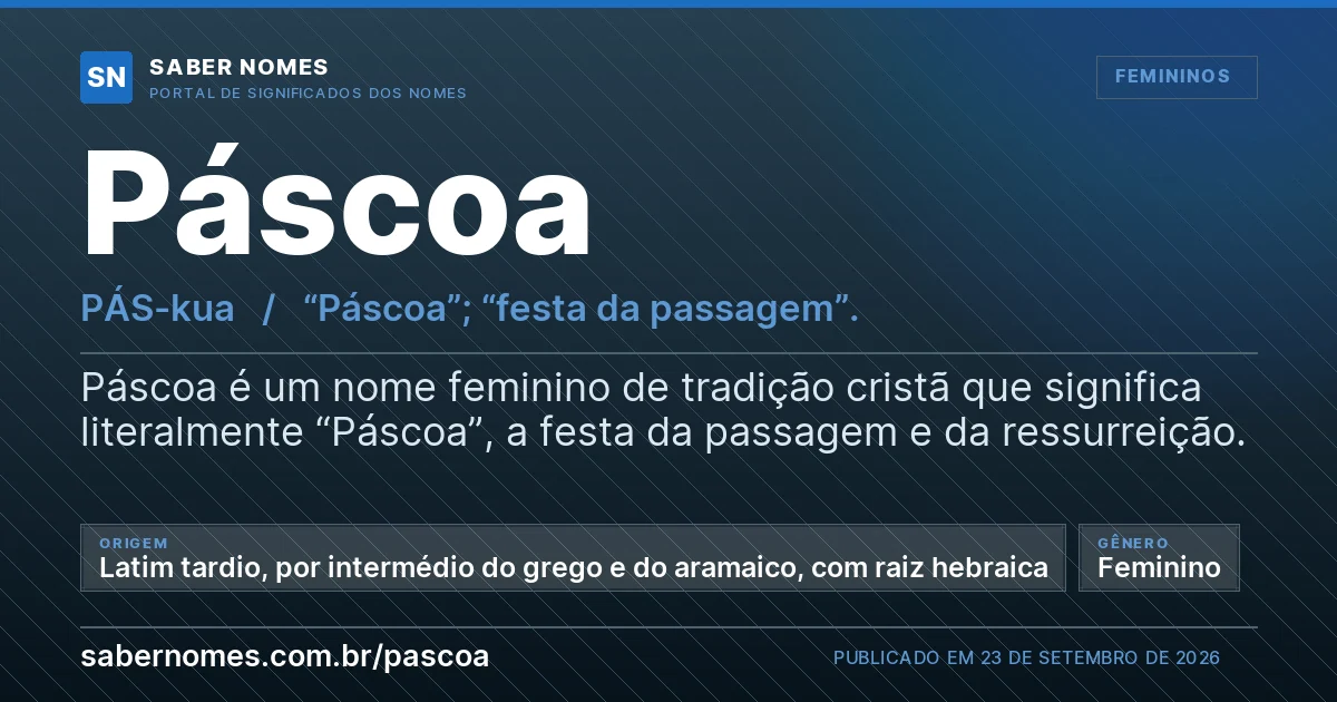 Imagem com o significado do nome Páscoa
