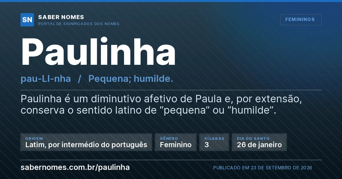 Imagem com o significado do nome Paulinha