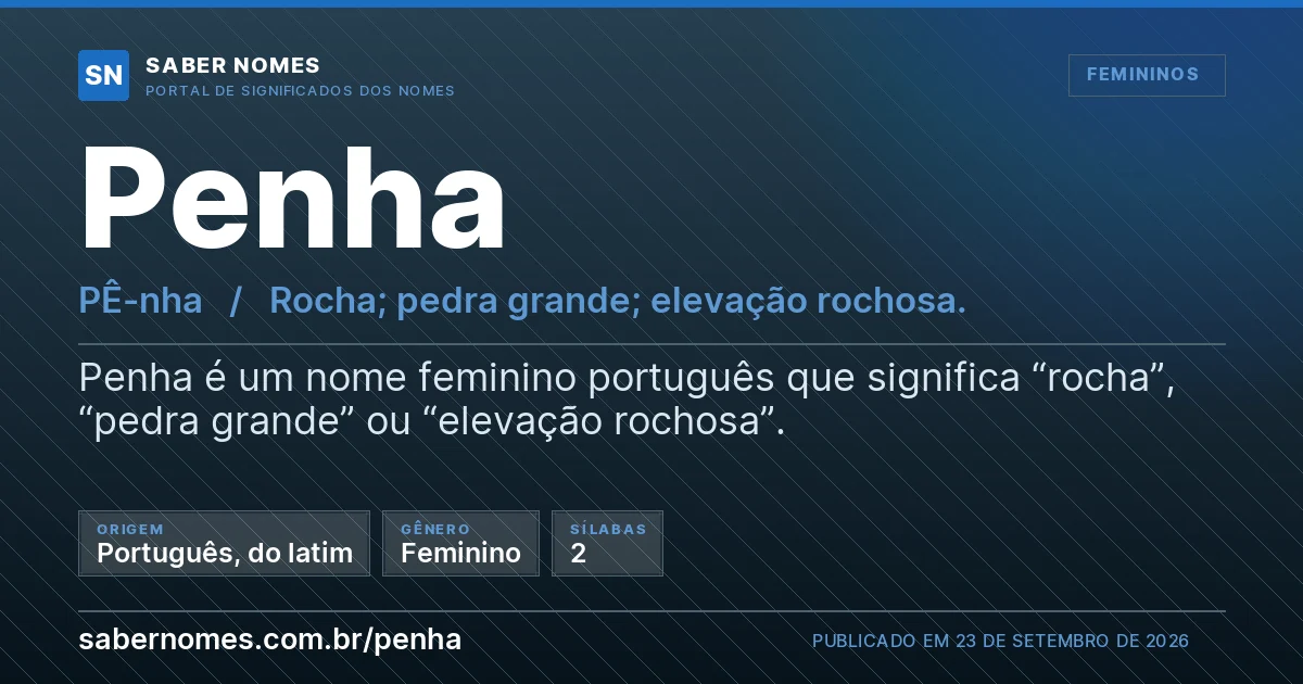 Imagem com o significado do nome Penha