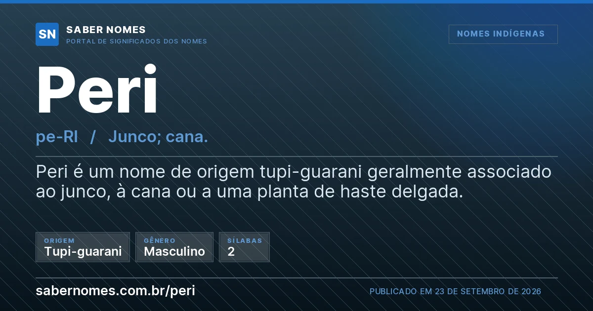 Imagem com o significado do nome Peri