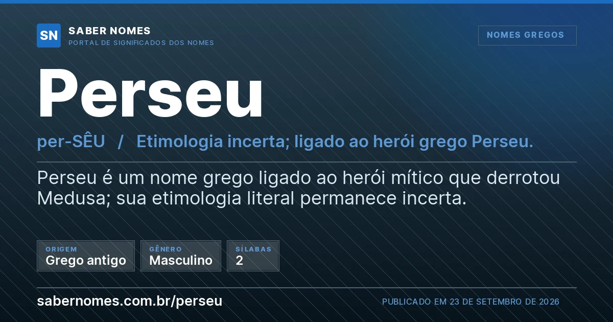 Imagem com o significado do nome Perseu