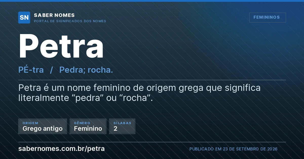 Imagem com o significado do nome Petra